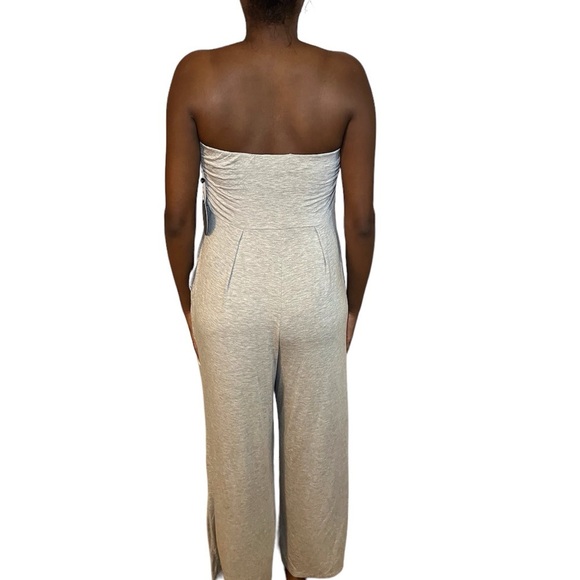 Halter Top Grey Wide leg Romper Swimsuit Cover up Size: Medium - Picture 10 of 11